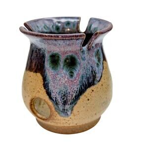 Vintage Studio Pottery Artist Signed Tea Light Candle Holder